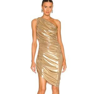 Norma Kamali Shimmering Gold One-Shoulder Dress
